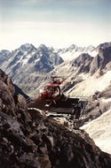 Alouette III de la Sécurité civile posée sur la DZ du refuge du Promontoire - Photo collection ML