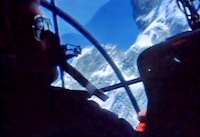 Marc Lafond à bord de l'Alouette III - Photo DR