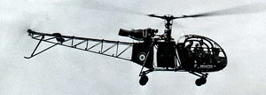 L'Alouette II F-WHOR avec Gérard Henry aux commandes (plan rapproché) - Photo DR
