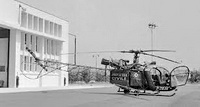 L'Alouette 2 F-ZBAK Protection civile sur l'aéroport de Nice en 1964 - Photo DR Fond du laboratoire photographique de l'Equipement, Archives Départementales