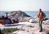 Alouette 2 F-ZBAN Protection civile sur l'air d'avitaillement sur îles des Minquiers avec Francis Delafosse en 1975 - Photo Francis Delafosse