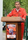 Intervention de Michel Pierre, Chef de la base hélicoptère de la Sécurité Civile d'Annecy - Photo collection Jacques Lissajoux