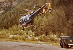 L'Alouette 3 F-MJBL gendarmerie décolle de la DZ des Bois - Photo DR collection N. Rivière
