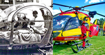 50 ans séparent ces deux photos du Dragon 74 : 1er secours le 30 mai 1964 avec l'Alouette II F-ZBAC pilotée par Francis RIERA (équipage RIERA/ROUET) à l'Hôpital d'Annecy / L'EC 145 F-ZBQK posé au Pâquier samedi 31 mai 2014
