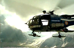 L'Alouette III F-MJBL de la Gendarmerie en intervention dans le massif du Mont-Blanc - Photo INA