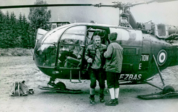 Alouette 3 F-ZBAS Protection civile à Chamonix en 1965 - Photo DR collection Stipe Zivaljic