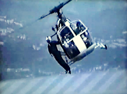 Alouette II F-BYAM lors de la Coupe de France d'hélicoptères à Annecy en juin 1982 - Photo ECPA