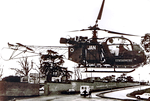 Décollage Alouette II F-MJAN de l'hôpital PURPAN à Toulouse - Photo collection R. Drouin