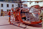 Alouette 2 F-ZBAK Protection civile posée sur la DZ de la caserne des Sapeurs-pompiers Magnan à Nice au début des années 70 - Photo © Jean-Claude Lecland