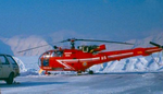 Alouette 3 Sécurité civile Dragon 38 sur la DZ de l'Alpe d'Huez en 1987 - Photo collection Fred Hein