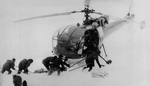 Alouette 3 F-ZBA_ Protection civile lors d'un secours avec évacuation durant les Jeux Olympiques de Grenoble, le 13 février 1968 - Photo DR