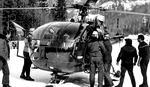 Alouette III Protection civile base Grenoble 02 1971 - Photo Patrice Habans Paris Match