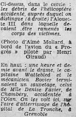 Annotations des photos de l'article du journal du 12 août 1963 - Document Le Dauphiné Libéré GHSC Grenoble