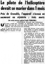 Article de journal du 12 août 1963 - Document collection famille Rigaux