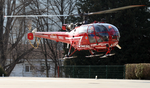 Atterrissage de l'Alouette 3 F-ZBAW sur la DZ du CHU de Grenoble - Photo DR magicfanette