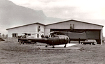 Base Protection civile de Grenoble aérodrome Jean Mermoz année 1962 avec Alouette 3 F-ZBAL et Alouette 2 F-ZBAA - Photo DR collection Archives GHSC Grenoble-Le Versoud