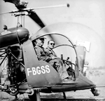 Le Bell 47 G2 F-BGSS avec le lieutenant-colonel Frédéric Curie - Photo DR GHSC
