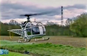 Atterrissage de l'Alouette 2 F-GFZQ - Photo DR Antenne 2
