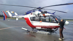 L'EC 145 F-ZBPZ Dragon 973 de la Sécurité civile à l'aéroport Félix Eboué - Photo © Jessy Xavier