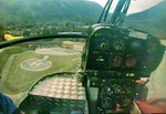En approche de la DZ des Bois depuis le cockpit du Lama F-GIBK piloté par Pascal BRUN (CMBH) 2001- Photo DR extraite du reportage Alpine recue 
