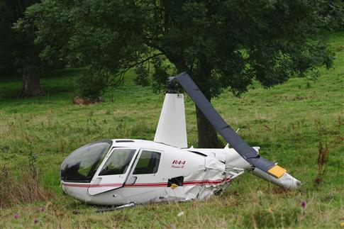 L'épave du Robinson R44 Raven II