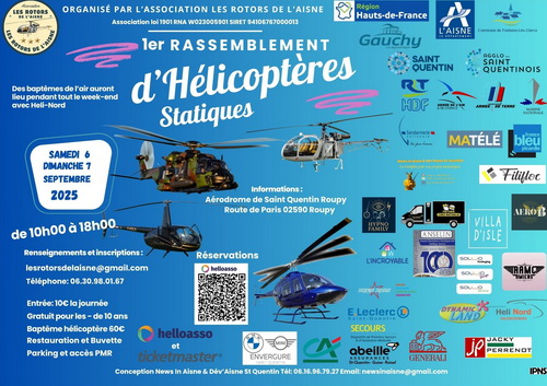 Affiche officielle 2025 Rassemblement d'Hélicoptères à L'aérodrome de Roupy