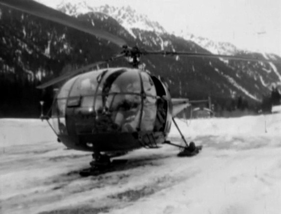 L'Alouette III de la Gendarmerie F-MJBF - Photo extraite du reportages "Les fantômes du Mont-Blanc"