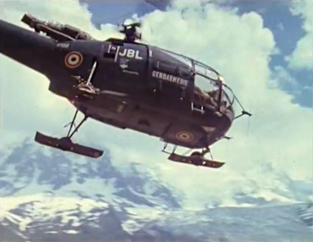 L'Alouette 3 F-MJBL en vol à Chamonix, le 14 juillet 1978 - Photo DR ECP