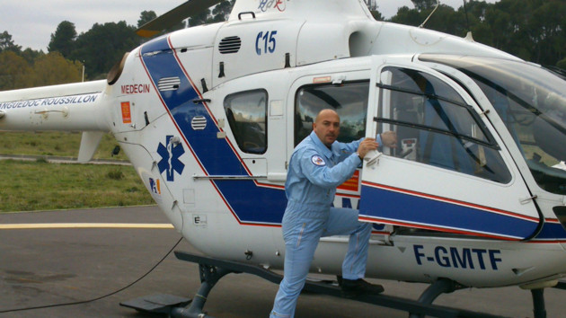 Alexandre Hinaux et son EC 135 T1 F-GMTF - Photo libertebonhomme.fr