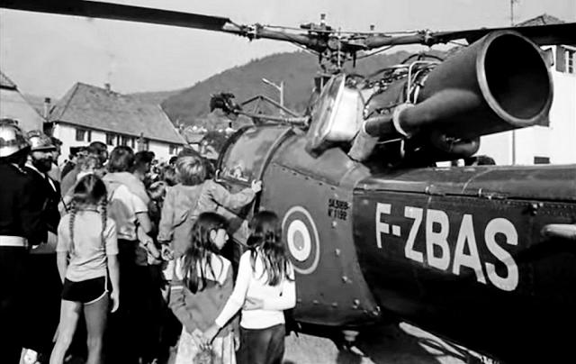 Alouette 3 F-ZBAS à SAINT-AMARIN (69) lors des journées portes ouvertes des 27 et 28 Septembre 1980 - Photo DR