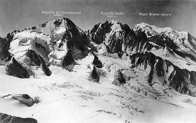 Aiguille du Chardonnet, Aiguille verte et Mont Blanc 1933c - Photo DR