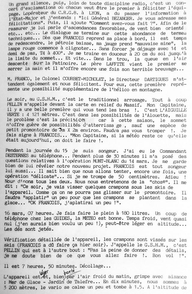 Alouette 2 F-MJAZ Gendarmerie posée au Mont Blanc en 1961 - P53 - Document DR Didier Potelle