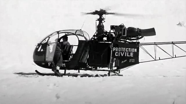 Alouette 2 F-BIFM de la Protection Civile lors d'une évacuation - Photo DR Gaumont