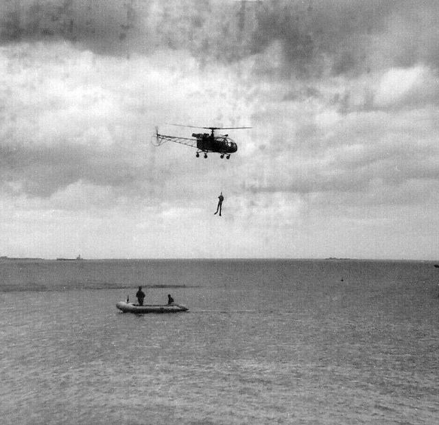 Alouette 2 F-ZBAB Protection civile hélitreuillage plongeur - Photo DR