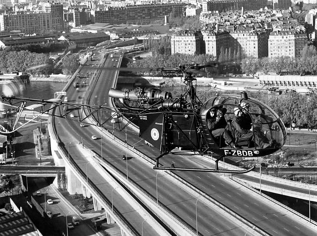 Alouette 2 F-ZBDB en surveillance du périphérique parisien - Photo DR collection Dominique Roosens