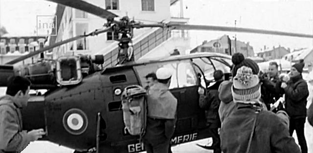 Alouette 3 F-MJBF gendarmerie à Chamonix janvier 1966 - Photo DR INA