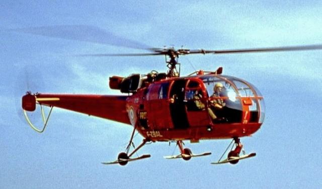 Alouette 3 F-ZBAL Protection civile en vol - Photo collection D. Roosens
