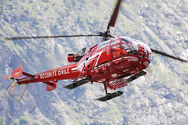 Alouette 3 F-ZBFM Sécurité civile immatriculation 2 lettres sous la porte - Photo DR