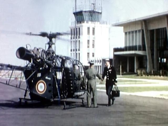 Alouette II F-MJAH gendarmerie sur l'aérodrome de Château-Bougon en 1962 pour le film "Zéro de conduite" - Photo DR