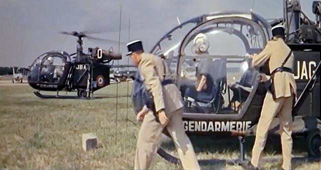 Alouette II Gendarmerie F-MJBA et F-MJAG dans le film Coplan, agent secret FX-18 en 1964 - Photo DR