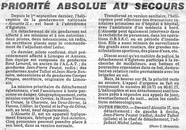 Article "Priorité au secours"