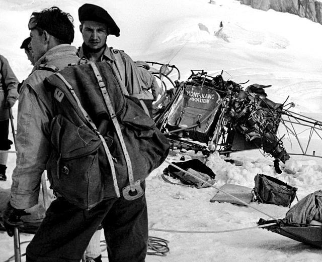 L'épave de l'Alouette II F-BHOL après son crash le 31 août 1958 - Photo DR Gérard Gery Getty Image