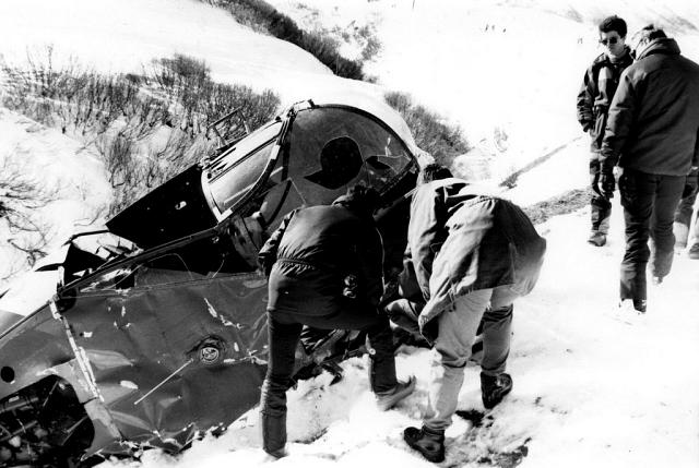 Épave Alouette 3 SA-319B F-GHCH du SAF, crash du 9 février 1989 - Photo DL 