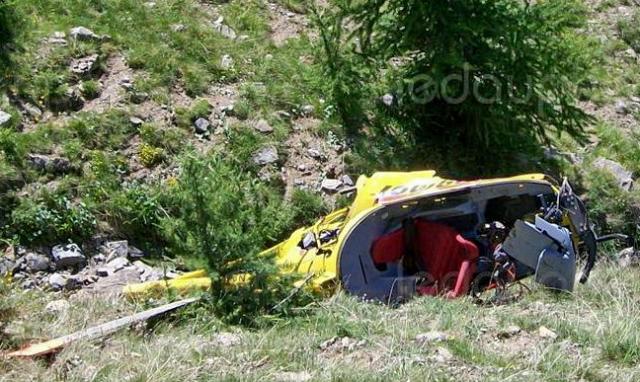 L'épave du CH 7 Kompress - Photo Le DL/Bernard GIRAUD