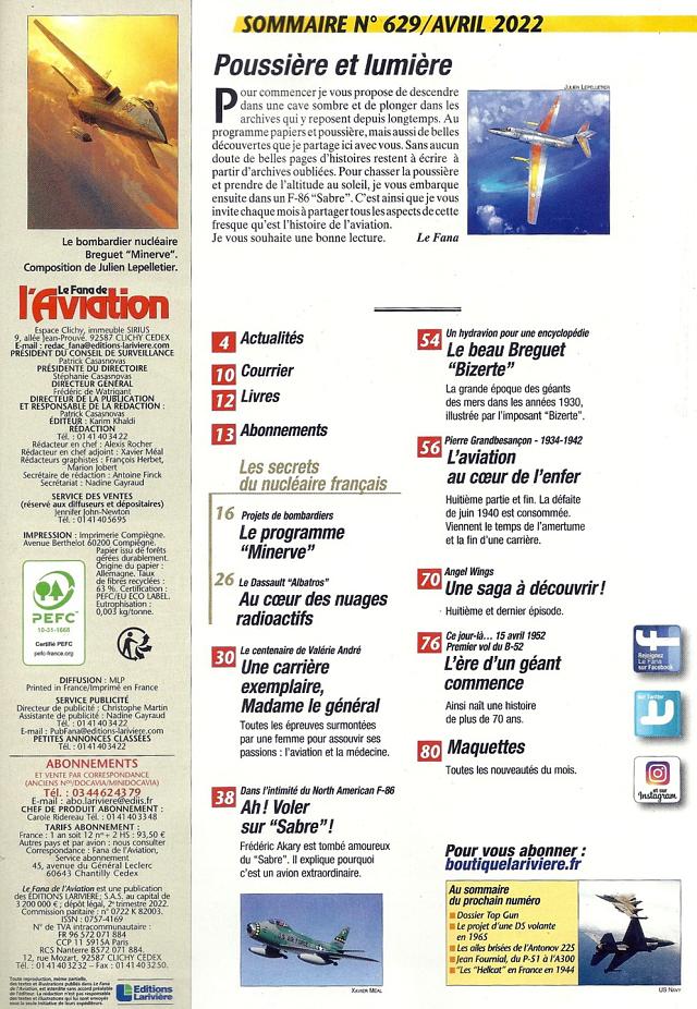 Le Fana de l'aviation 629-Sommaire - Document DR