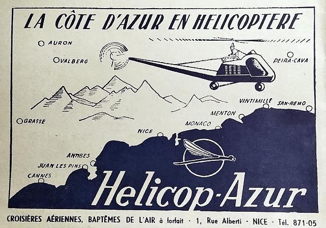 Carton publicitaire Helicop-Azur 1952 - Photo DR