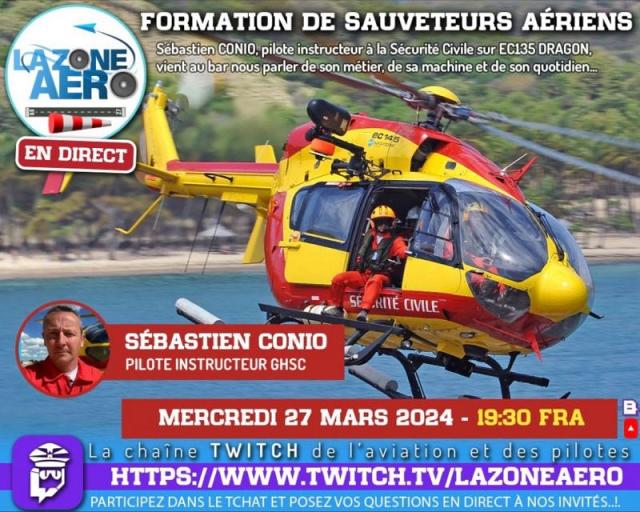 Cliquez pour voir ou revoir l'interview de Sébastien CONIO pilote Sécurité civile, le 27 mars 2024 - Photo DR