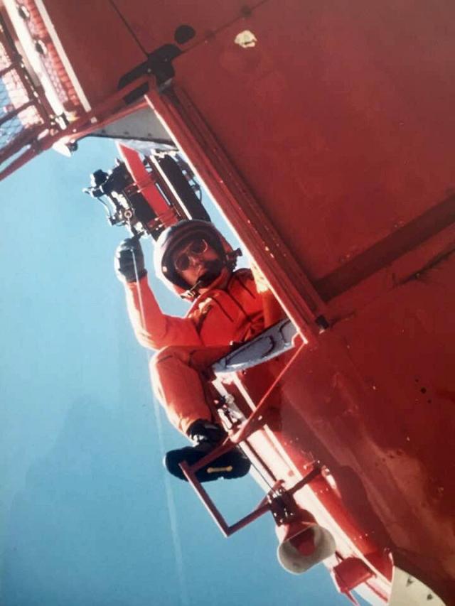 Yves Maréchal MSS au treuil de 40 m de l'Alouette 3 Sécurité civile - Photo Xavier Dominique Lumpert