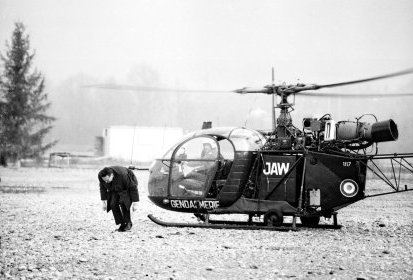 Alouette 2 F-MJAW Gendarmerie lors de l'explosion de la raffinerie de (...)