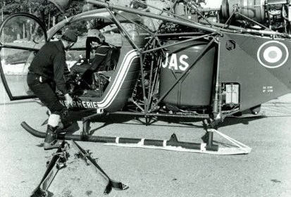 Alouette 2 F-MJAS gendarmerie en mars 1983 - Photo DR